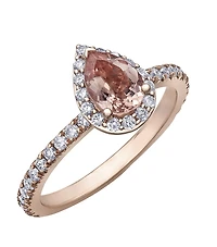 10K Rose Gold Morganite & 0.45CTW Diamond Bridal Ring