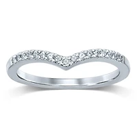 10K White Gold 0.10CTW Diamond Chevron Band