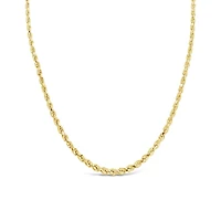 10K Yellow and White Gold 20" Diamond Cut Rope Chain
