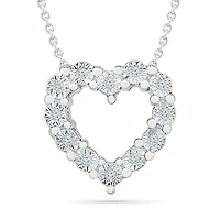 Sterling Silver Diamond Heart Necklace