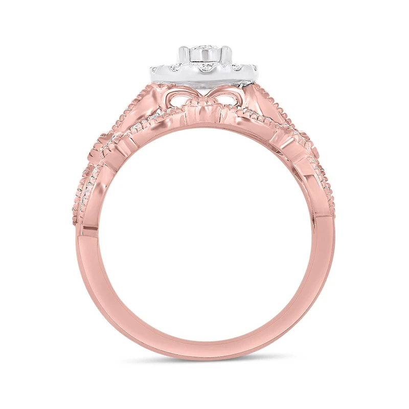 10K Rose & White Gold 0.50CTW Bridal Set
