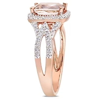 Julianna B 10K Rose Gold Morganite & Diamond Ring