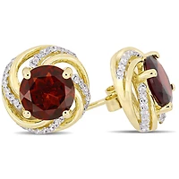 Julianna B Sterling Silver Garnet & White Topaz Earrings