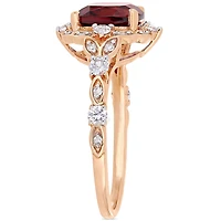 Julianna B 14K Rose Gold Garnet & 0.06CTW Diamond Fashion Ring
