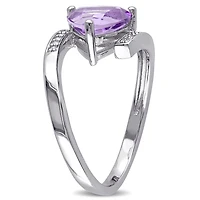 Julianna B Sterling Silver Amethyst & 0.06CT Diamond Fashion Ring