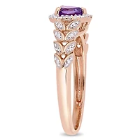 Julianna B 10K Rose Gold Amethyst & 0.06CTW Diamond Fashion Ring
