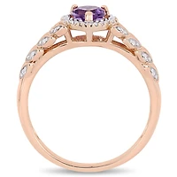 Julianna B 10K Rose Gold Amethyst & 0.06CTW Diamond Fashion Ring