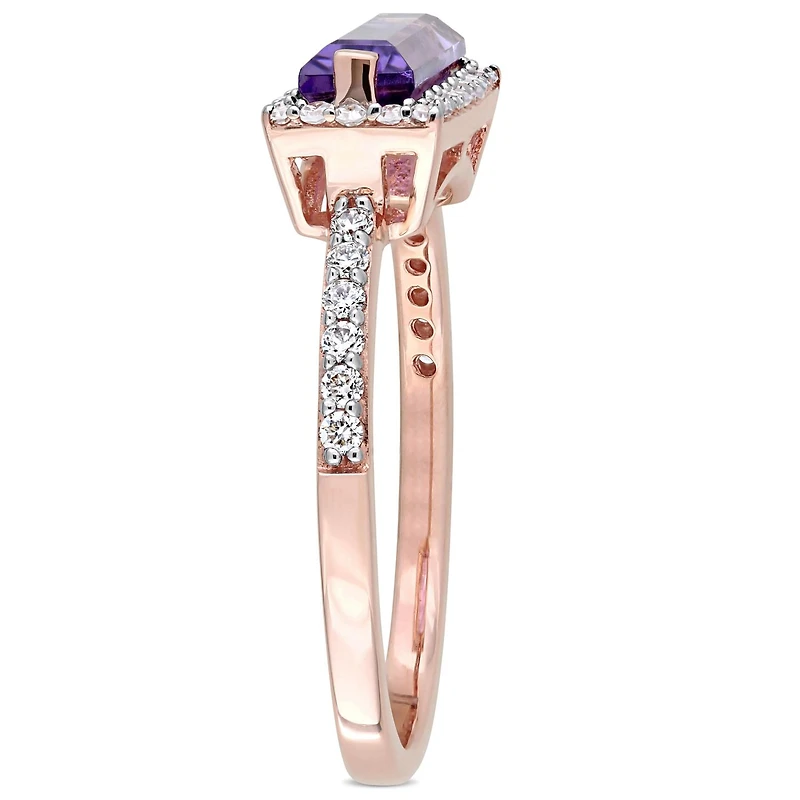 Julianna B 14K Rose Gold Amethyst & 0.25CTW Diamond Fashion Ring