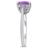Julianna B 10K White Gold Amethyst & 0.06CTW Diamond Fashion Ring