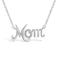 Diamond Addiction Sterling Silver Diamond Mom Necklace
