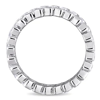 Julianna B Sterling Silver Baguette-Shaped Cubic Zirconia Angled Eternity Ring