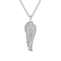 Sterling Silver 22" Wing Pendant