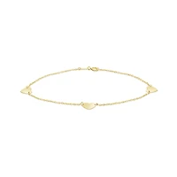 10K Yellow Gold Hearts Bracelet