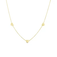10K Yellow Gold Hearts Necklace