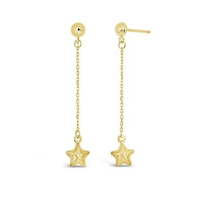 10K Yellow Gold Star Dangles