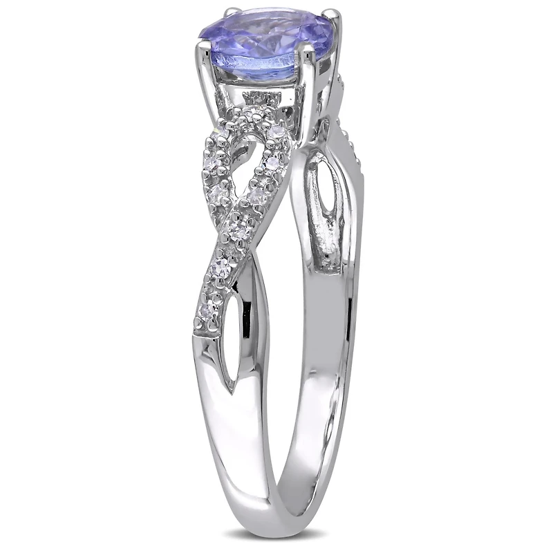 Julianna B 10K White Gold Tanzanite & Diamond Fashion Ring