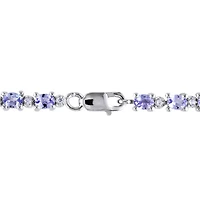 Julianna B Sterling Silver 7" Tanzanite & White Topaz Bracelet