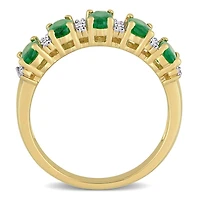Julianna B 14K Yellow Gold Emerald & 0.16CTW Diamond Fashion Ring