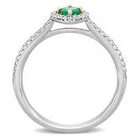 Julianna B 14K White & Yellow Gold Emerald & Diamond Fashion Ring