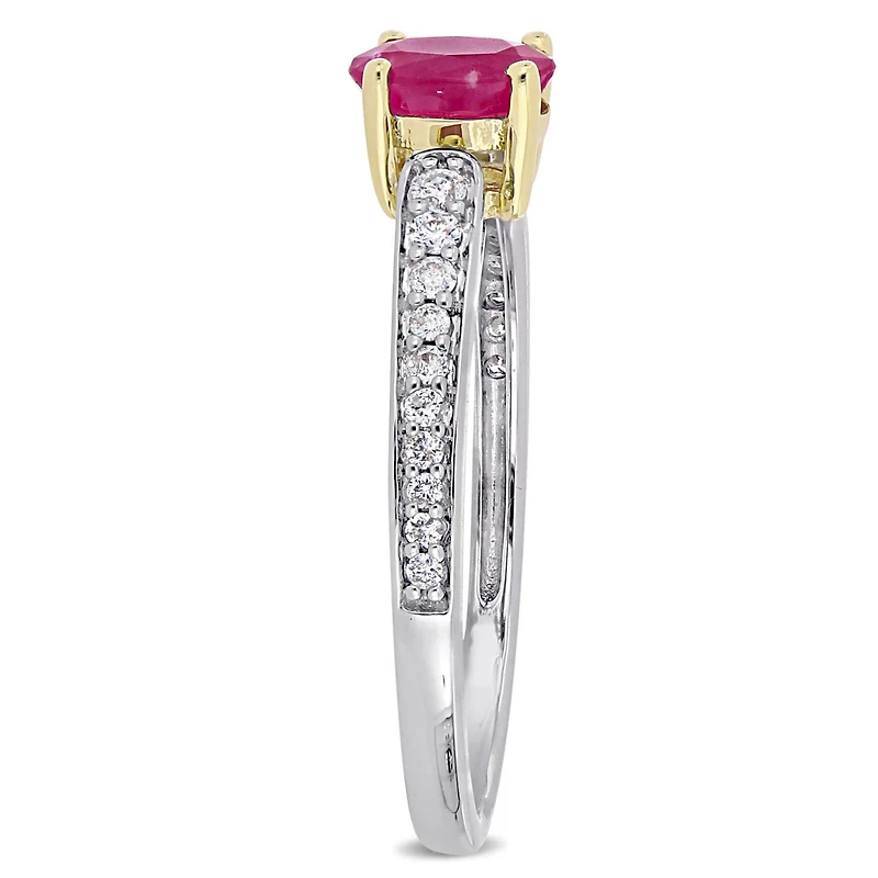 Julianna B 10K White Gold Ruby & Diamond Ring