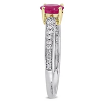 Julianna B 10K White Gold Ruby & Diamond Ring