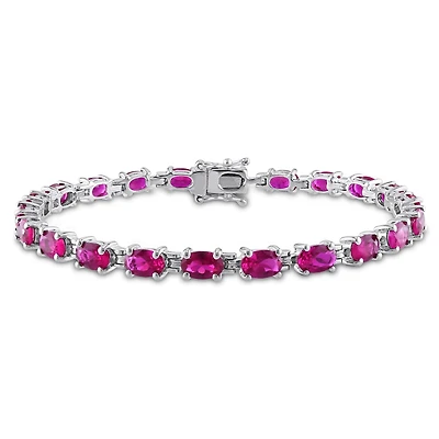 Julianna B Sterling Silver Created Ruby Bracelet