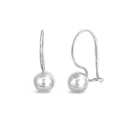 10K White Gold Ball Earrings