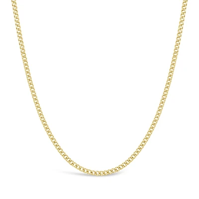 10K Yellow Gold 18" 2.1mm Semi-Solid Miami Cuban Chain