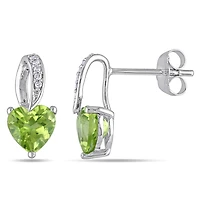 Julianna B 10K White Gold Peridot & Diamond Earrings