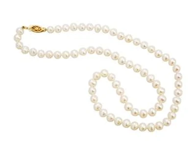 14K Yellow Gold 7mm Pearl 22" Necklace