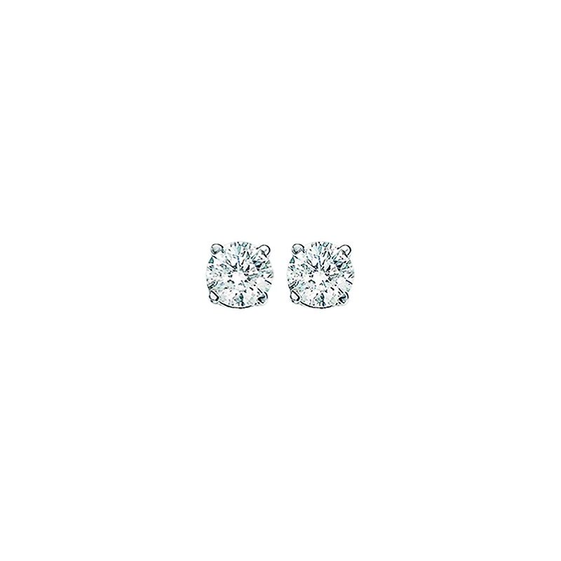 14K White 0.10CTW Diamond Earrings