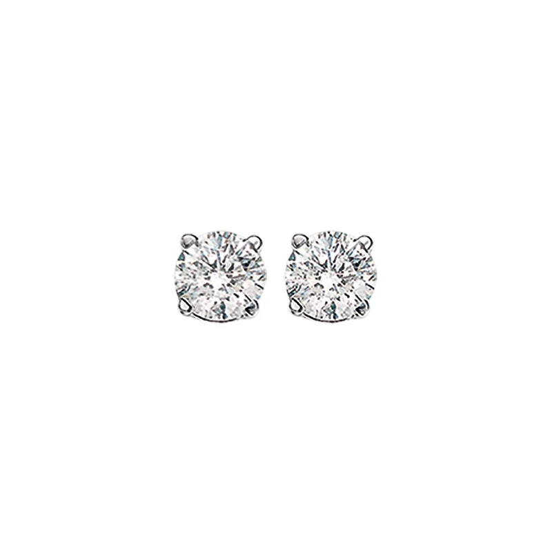 14K White Gold 0.33CTW Diamond Solitaire Studs