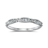 10K White Gold Diamond Stackable Ring