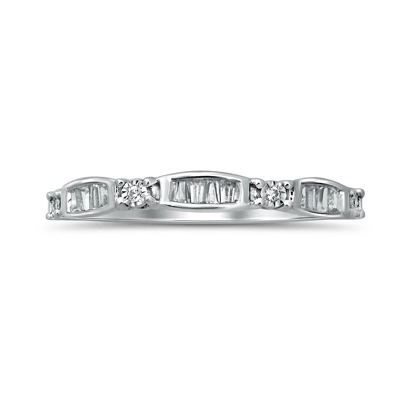 10K White Gold Diamond Stackable Ring