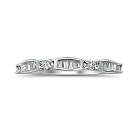 10K White Gold Diamond Stackable Ring