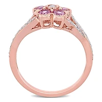 Julianna B 10K Rose Gold Pink Sapphire & 0.16CTW Diamond Fashion Ring