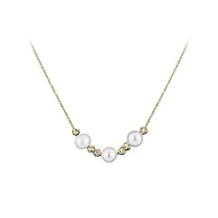 10K Yellow Gold Adjustable Pearl Necklace