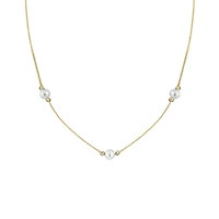 10K Yellow Gold Adjustable Pearl Necklace