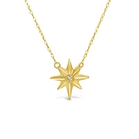 10K Yellow Gold Diamond Star Necklace