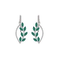 Sterling Silver Created Emerald Earrings