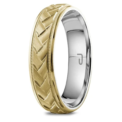 10K Yellow Gold Top & Sterling Silver Interior 5.5mm Wedding Band
