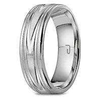 10K White Gold Top & Sterling Silver Interior 6.5mm Wedding Band