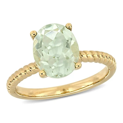 Julianna B 14K Yellow Gold Green Quartz Fashion Ring