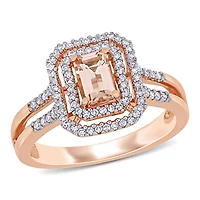 Julianna B 10K Rose Gold Morganite & 0.25CTW Diamond Fashion Ring