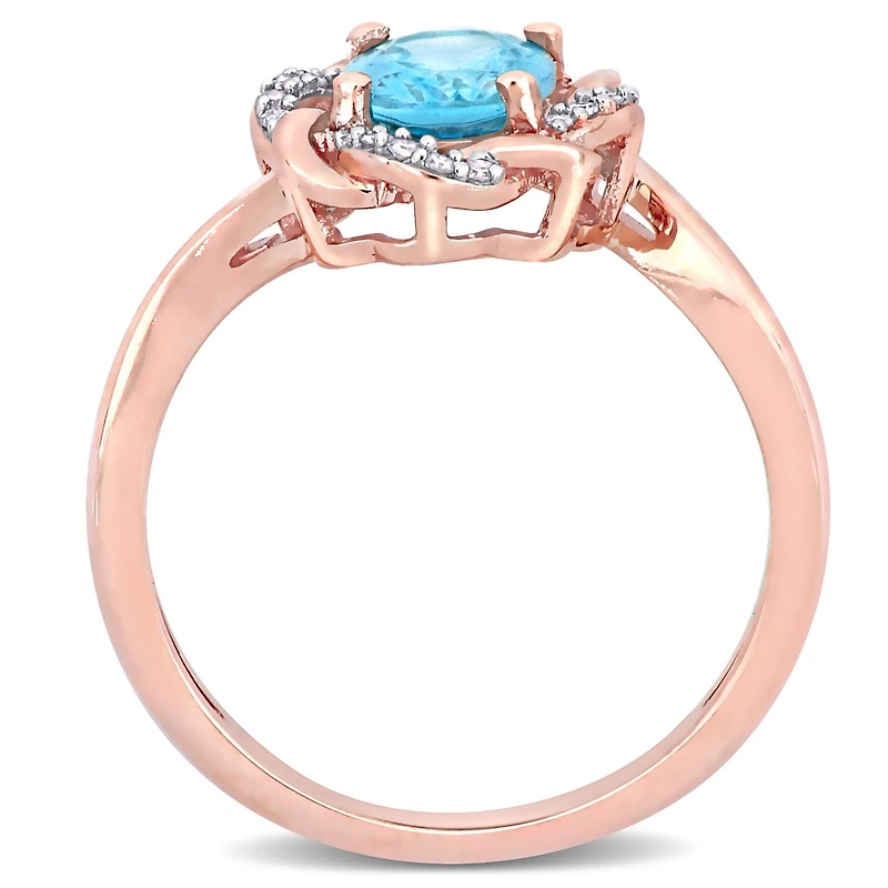 Julianna B 10K Rose Gold Apatite & 0.10CTW Diamond Fashion Ring