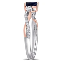 Julianna B 14K White & Pink Gold Sapphire & 0.20CTW Diamond Fashion Ring