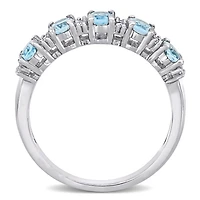 Julianna B 14K White Gold Aquamarine & 0.16CTW Diamond Fashion Ring