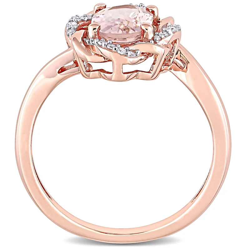 Julianna B 10K Rose Gold Morganite & Diamond Fashion Ring