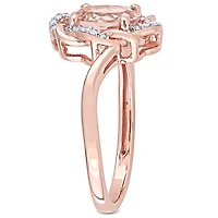 Julianna B 10K Rose Gold Morganite & Diamond Fashion Ring