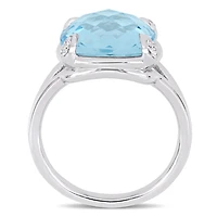 Julianna B Sterling Silver Blue Topaz & White Fashion Ring